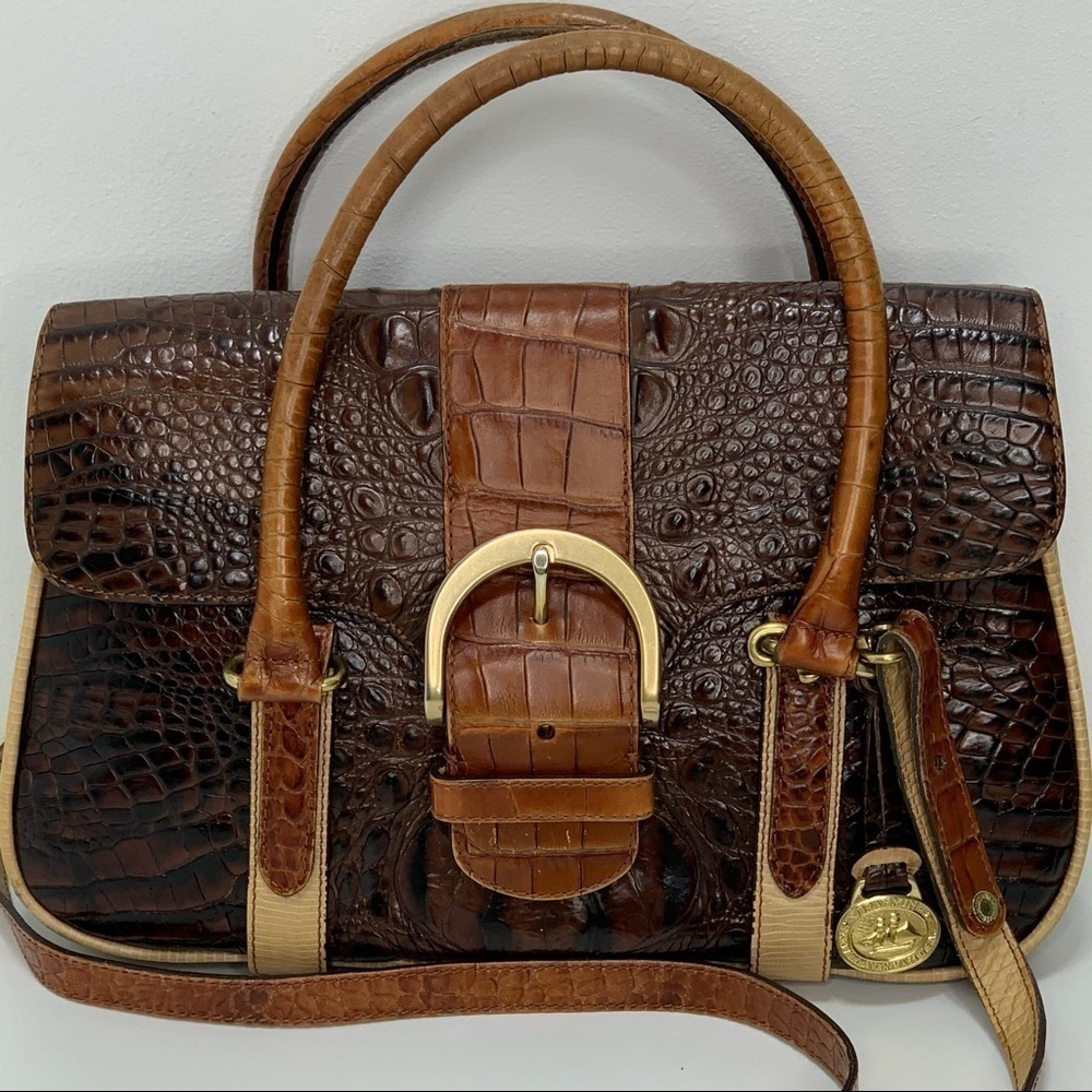 - Brahmin Tricolor Croc Satchel - Picture 2 of 15